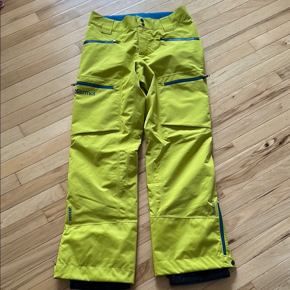 Marmot Refuge Lime Green Ski Pants w/RECCO